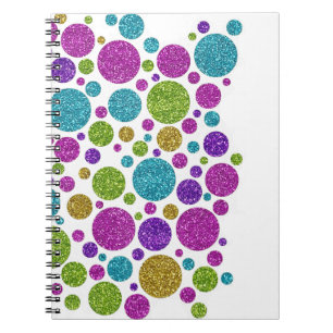Caderno Espiral Pontos da Gliteria Coloridos em Qualquer Guestbook