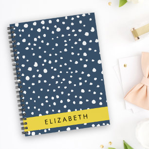 Caderno Espiral Pontos Dalmáticos Azuis marinhos, Pontos, Pontos,