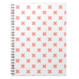 Caderno Espiral Pontos de cruz de pêssego em branco
