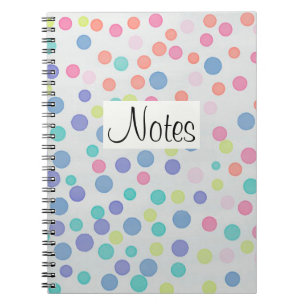 Caderno Espiral Pontos multicolores nas cinzas
