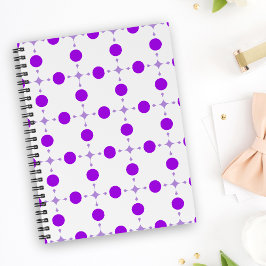 Caderno Espiral Pontos Polka Roxos, Padrão de Pontos Polka, Pontos
