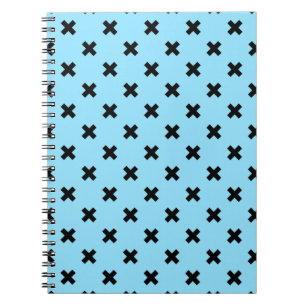 Caderno Espiral Pontos transversais pretos em azuis bebés