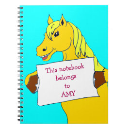 Caderno Espiral Pony de desenho animado bonito com mensagem