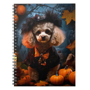 Caderno Espiral Poodle na Festa de Halloween