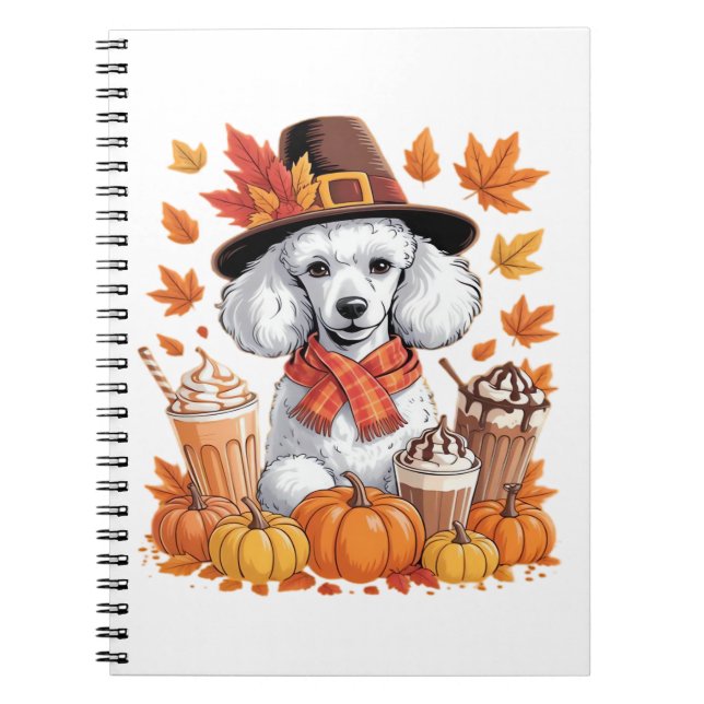 Caderno Espiral Poodle Thankding Bebe Café Cair Deixa Bomba (Frente)