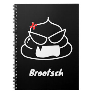 Caderno Espiral Poop zangado - Brootsch, o PooPoo