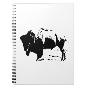 Caderno Espiral Pop Art Black & White Buffalo Silhout