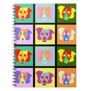 Caderno Espiral Pop art de border collie