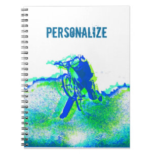 Caderno Espiral Pop art do truque do estilo livre BMX