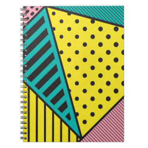 Caderno Espiral Pop art, geométrico, negros