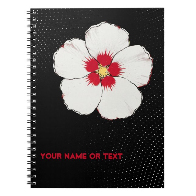Caderno Espiral Pop Art Hibiscus 'Red Heart': The Eternal Bloom  (Frente)