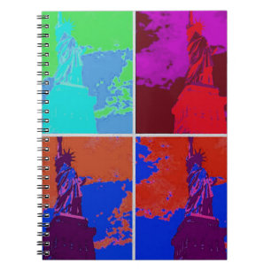 Caderno Espiral Pop Art Style Estátua da Liberdade