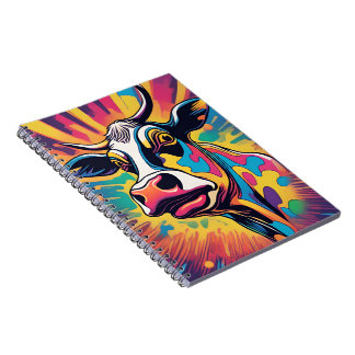 Caderno Espiral Pop Art: The Colorful Cow