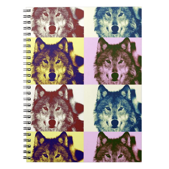 Caderno Espiral Pop Art Wolf (Frente)