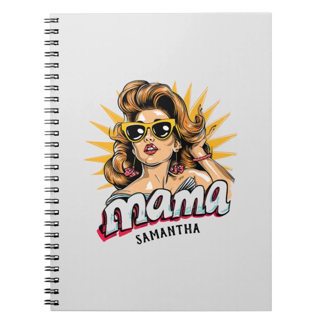 Caderno Espiral Pop da Mãe Personalizada Arte 1 (Frente)