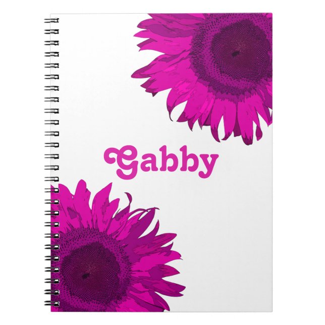Caderno Espiral Pop de Arte Rosa Girassol (Frente)