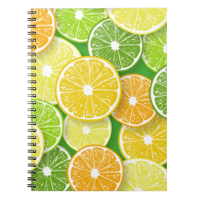 Caderno Espiral Pop de fatias de fruta Citrus art 3 (Frente)