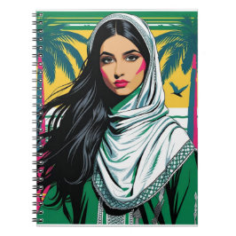 Caderno Espiral "Pop Saudita Queen - Arte de Patrimônio Negrito pa