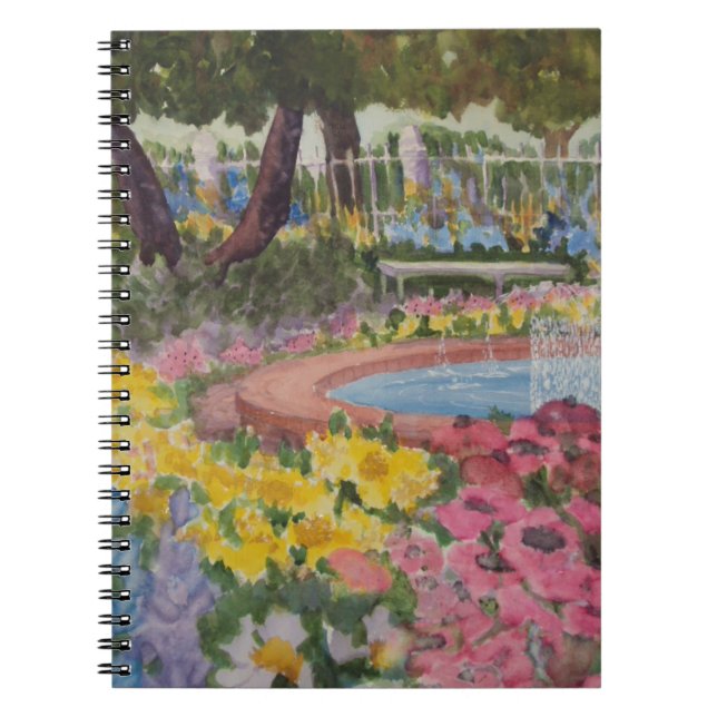 Caderno Espiral Poppies de Jardim do Prescott Park Portsmouth NH (Frente)