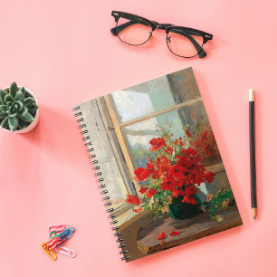 Caderno Espiral Poppies pela janela Olga Wisinger-Florian