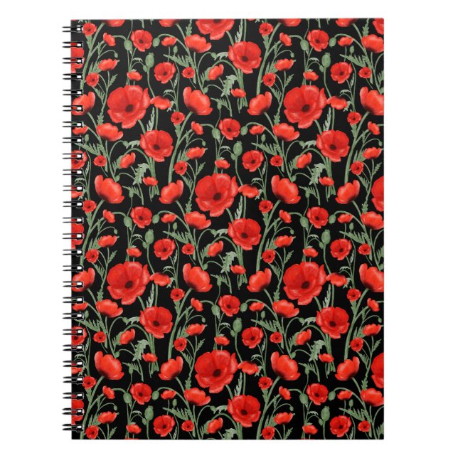 Caderno Espiral Poppies vermelhos (Frente)