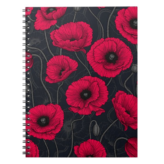Caderno Espiral Poppies vermelhos (Frente)