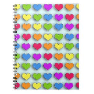 Caderno Espiral Poppin Retro Hearts