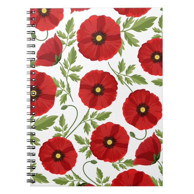 Caderno Espiral Poppy alegre Flores de Verão (Frente)