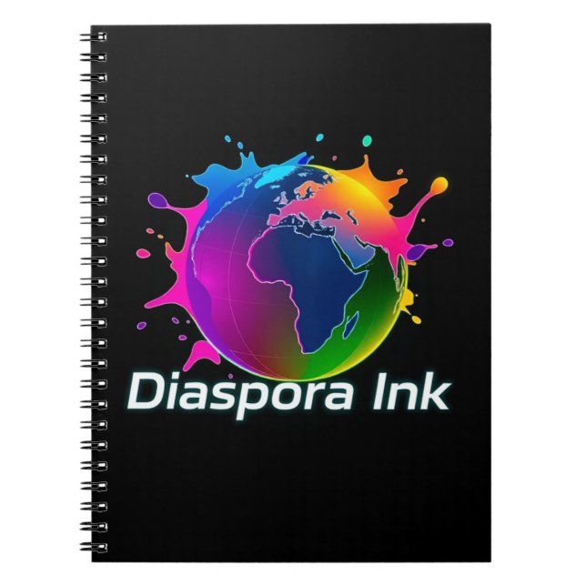 Caderno Espiral Por Diaspora Ink.  Caderno/Diário.  (Frente)