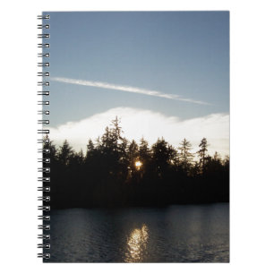 Caderno Espiral Por do sol azul legal