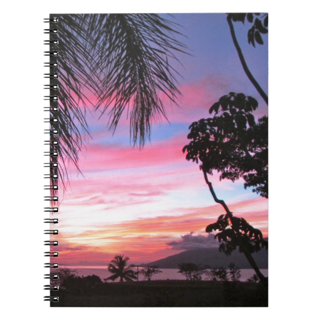 Caderno Espiral Por do sol de Maui (Frente)