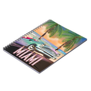 Caderno Espiral pôr do sol de Miami
