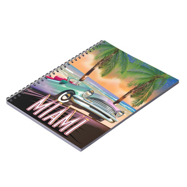 Caderno Espiral pôr do sol de Miami (Left Side)