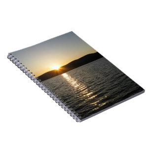 Caderno Espiral Pôr do sol em Onota Lake: Horizontal