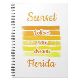 Caderno Espiral Pôr do sol fofo na Flórida