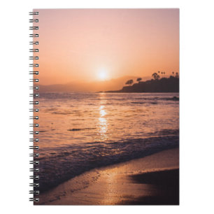 Caderno Espiral Por do sol impressionante da praia
