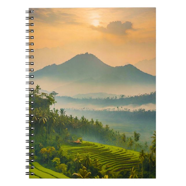 Caderno Espiral Pôr do sol indonésio  (Frente)