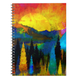 Caderno Espiral Pôr do sol na montanha
