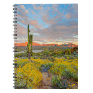 Caderno Espiral Pôr do sol na paisagem desértica