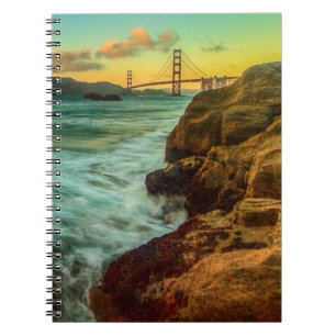 Caderno Espiral Por do sol na praia do padeiro