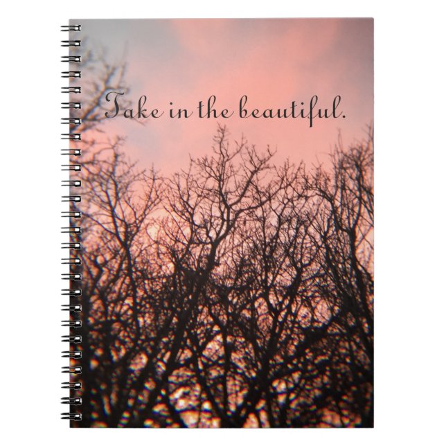 Caderno Espiral Por do sol nas madeiras (Frente)