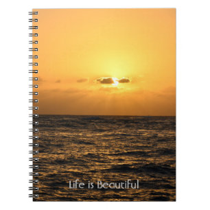 Caderno Espiral Pôr do Sol Oceano Sunset Kauai (minha fotografia)