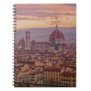 Caderno Espiral Pôr do sol sobre Florença, Itália