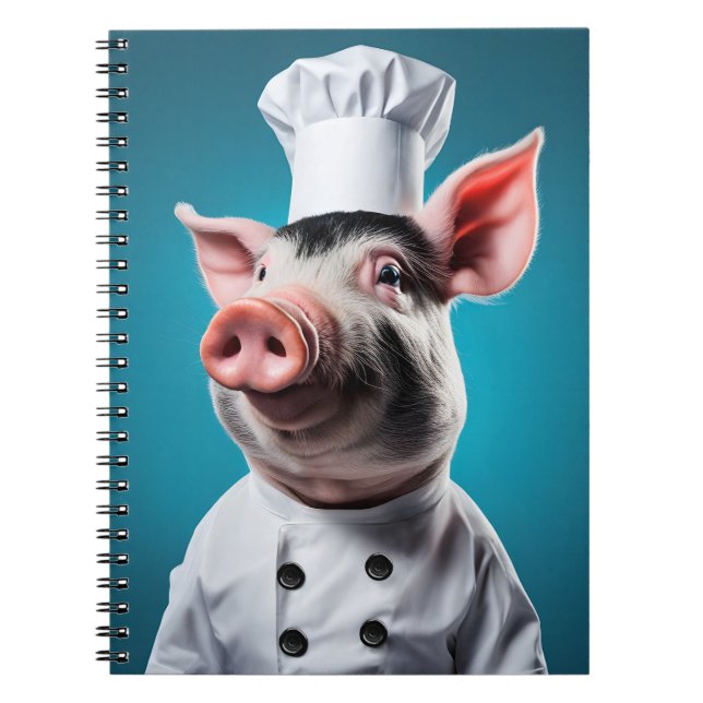Caderno Espiral Porco Chef (Frente)