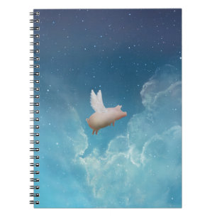 Caderno Espiral porco com notebook para asas