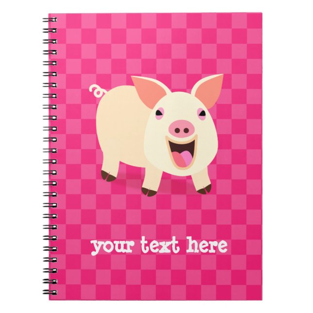 Caderno Espiral Porco feliz (Frente)