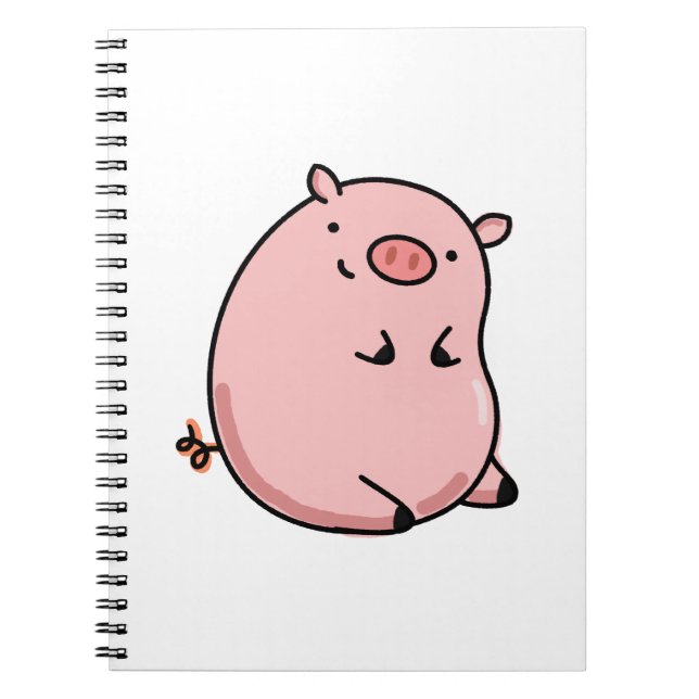 Caderno Espiral Porco Kawaii (Frente)
