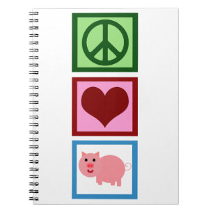 Caderno Espiral Porcos do amor da paz