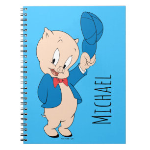 Caderno Espiral Porky Pig Chapéu Acenando