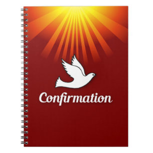Caderno Espiral Porta de confirmação de parabéns com Dourado/Ve